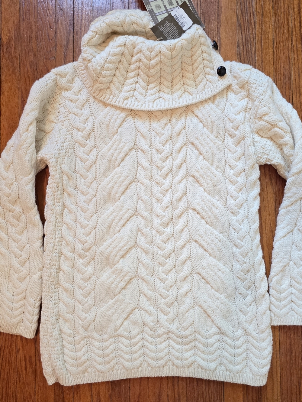 Aran Sweater Market Fisherman Sweater Merino Wool Cream NWT Small